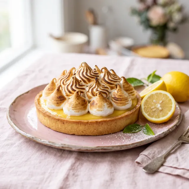 Tarta de limón con merengue